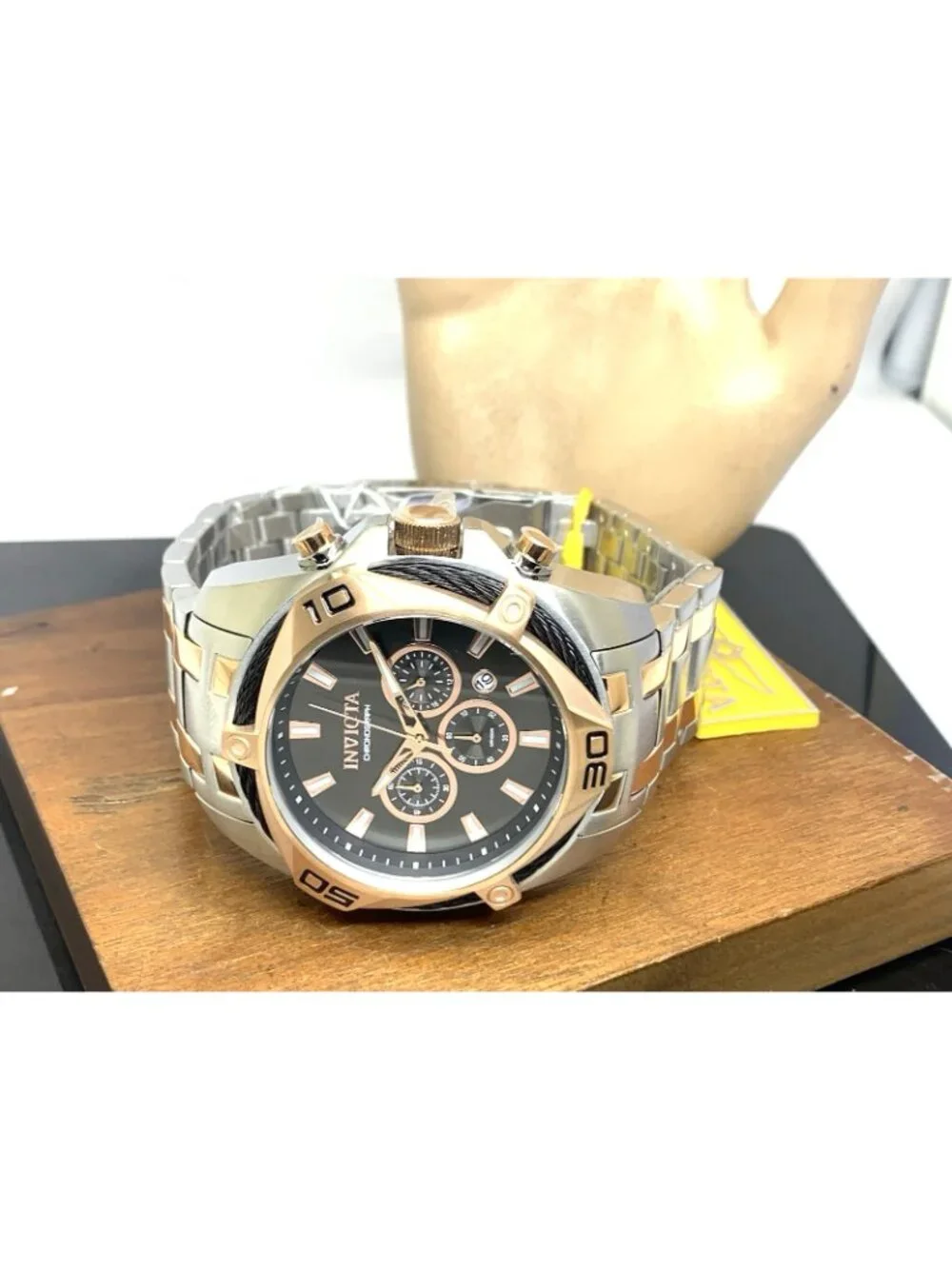 Invicta Men's Watch 34129 Bolt Quartz Chronograph Two Tone Rose Gold Silver 50mm